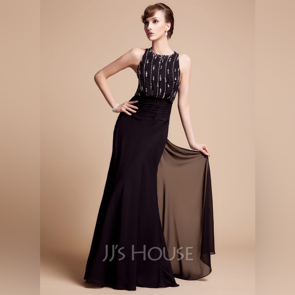 Black sequin trumpet gown